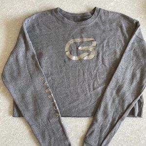 Cyclebar Gray Crop Crewneck Sweatshirt - Size small - Gray